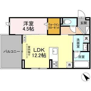 1LDK 間取り図