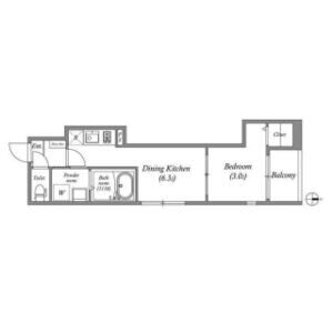 1DK 間取り図