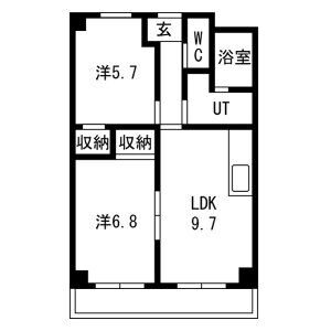 2LDK 間取り図