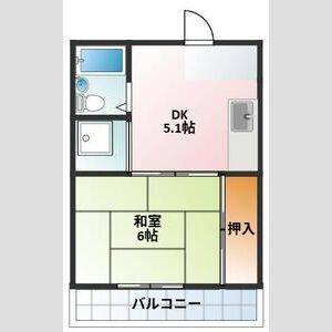 1DK 間取り図