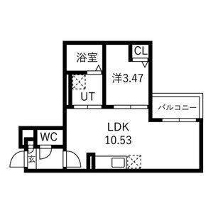1LDK 間取り図