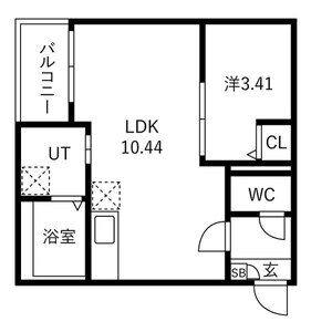 1LDK 間取り図