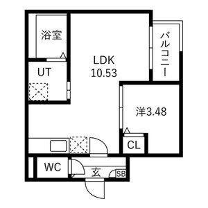1LDK 間取り図