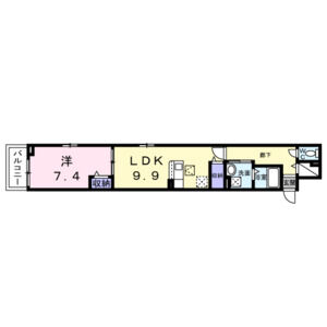 1LDK 間取り図