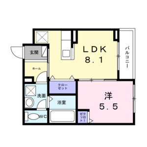 1LDK 間取り図