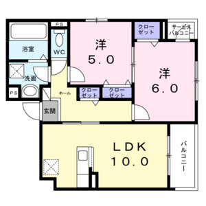 2LDK 間取り図