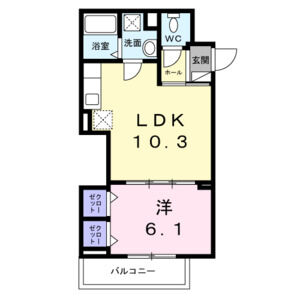 1LDK 間取り図
