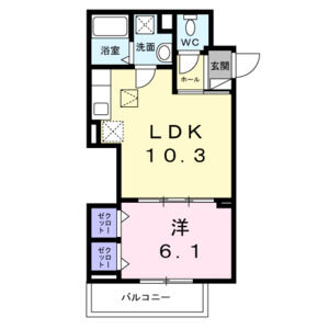 1LDK 間取り図