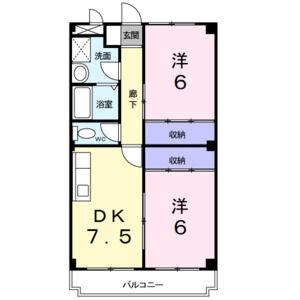 2DK 間取り図