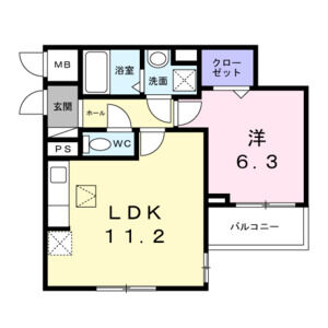 1LDK 間取り図