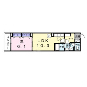 1LDK 間取り図