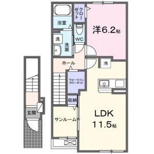1LDK 間取り図