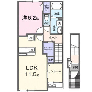 1LDK 間取り図