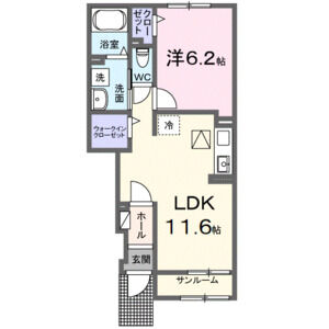 1LDK 間取り図