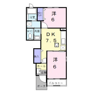 2DK 間取り図