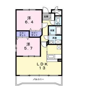 2LDK 間取り図