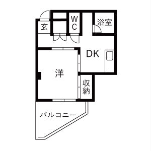 1DK 間取り図