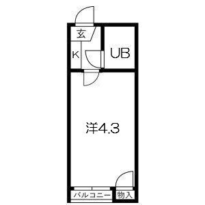 1K 間取り図