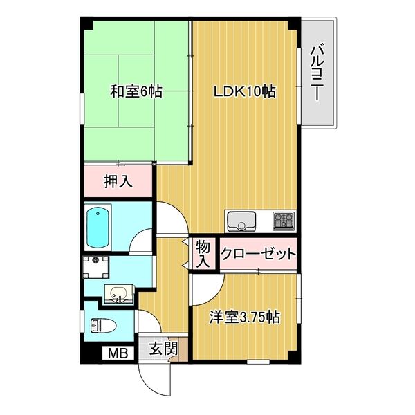 2LDK 間取り図
