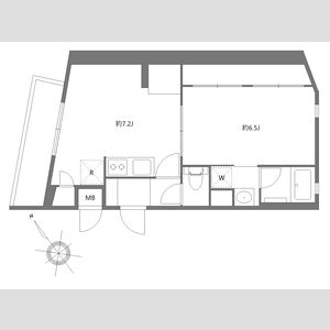 1DK 間取り図