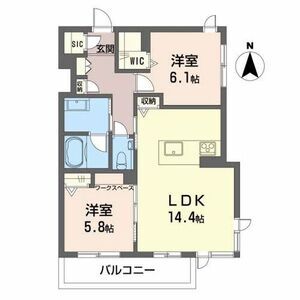2LDK 間取り図