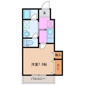 1K 間取り図