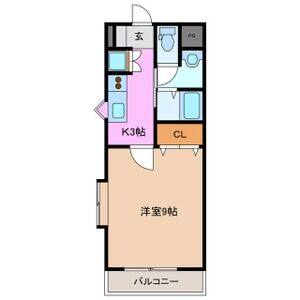 1K 間取り図
