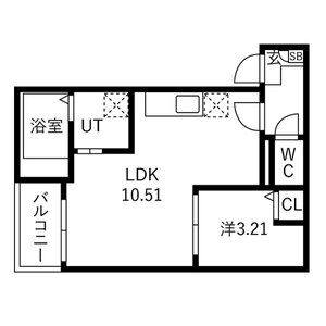 1LDK 間取り図