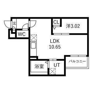 1LDK 間取り図