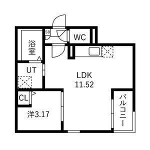 1LDK 間取り図