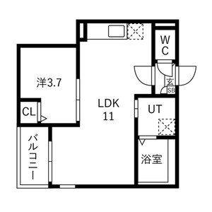 1LDK 間取り図