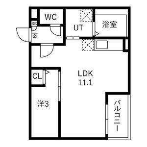 1LDK 間取り図