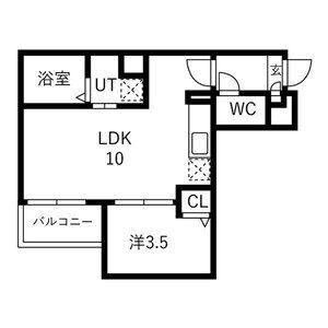 1LDK 間取り図