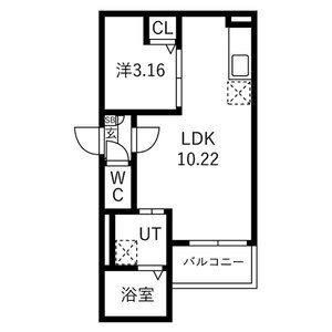 1LDK 間取り図