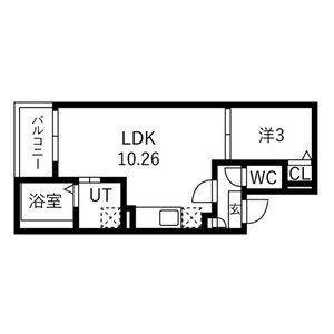 1LDK 間取り図