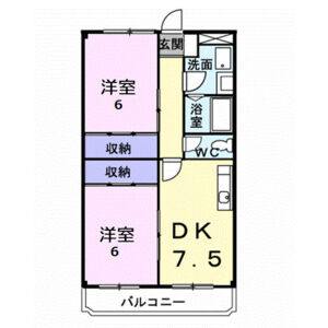 2DK 間取り図