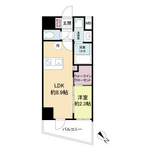 1LDK 間取り図