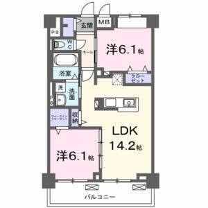 2LDK 間取り図