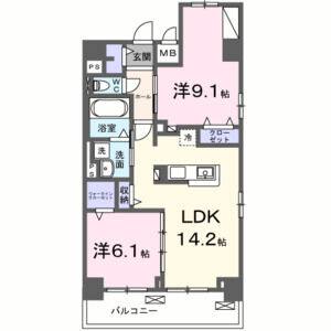 2LDK 間取り図