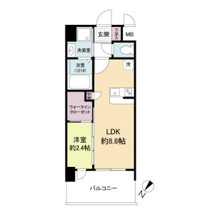 1LDK 間取り図