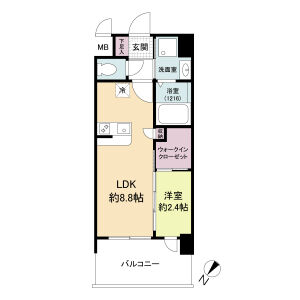 1LDK 間取り図