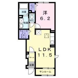 1LDK 間取り図