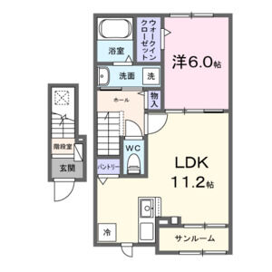 1LDK 間取り図