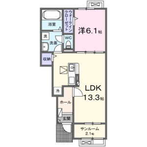 1LDK 間取り図