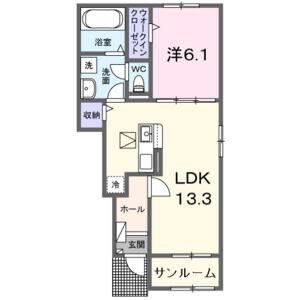 1LDK 間取り図