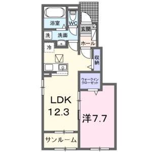 1LDK 間取り図