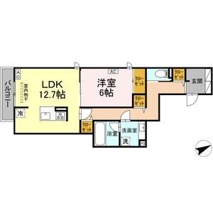 1LDK 間取り図