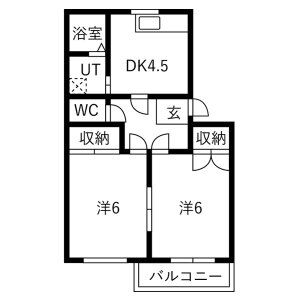 2DK 間取り図