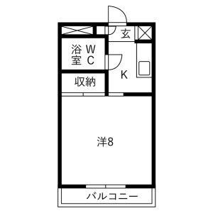 1K 間取り図