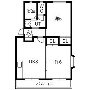 2DK 間取り図